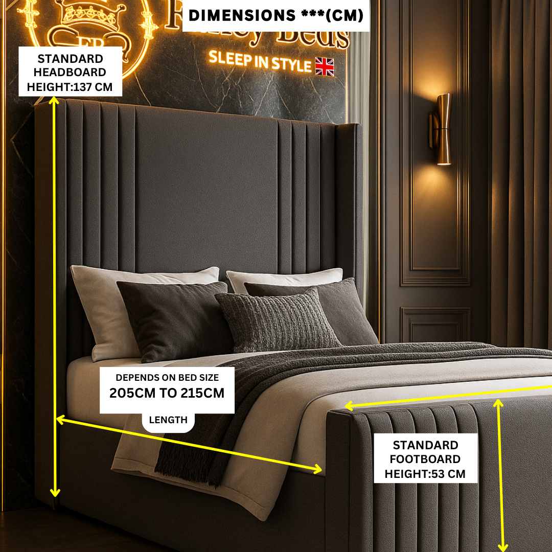 Luxe Vertical Ribbed Upholstered Bed Frame