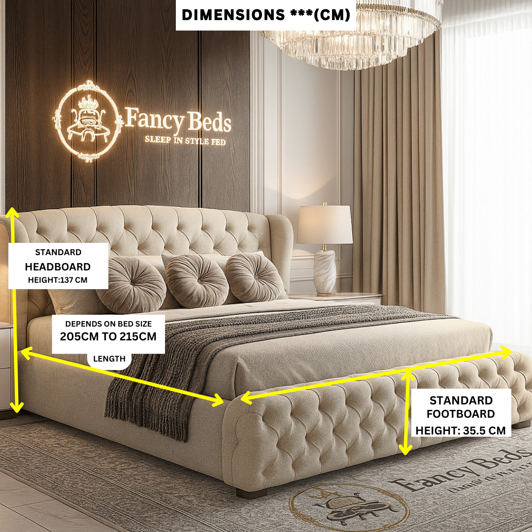 Luxe Tufted Wingback Bed Frame