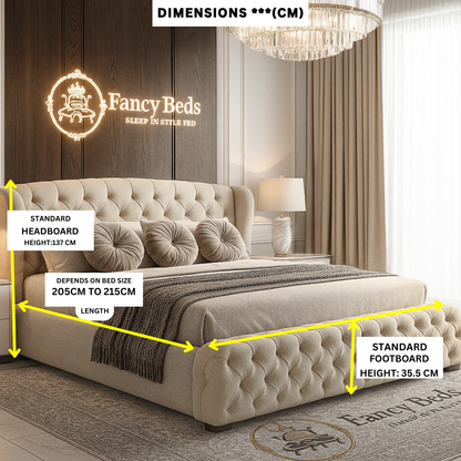 Luxe Tufted Wingback Bed Frame
