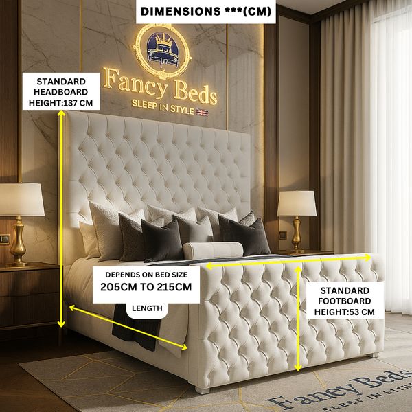 Luxe Diamond Tufted Upholstered Bed Frame