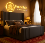 Luxe Vertical Ribbed Upholstered Bed Frame