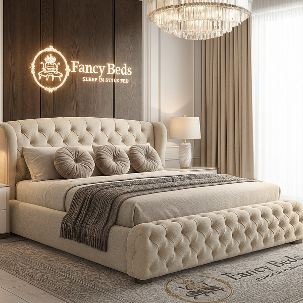 Luxe Tufted Wingback Bed Frame