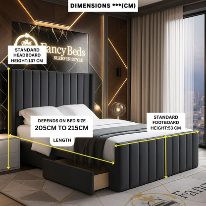 Elite Vertical Panel Bed with Storage Drawers